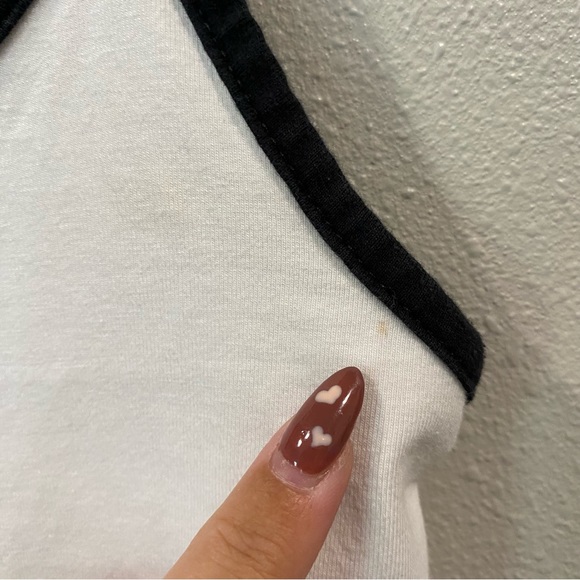 Adidas Logo Crop Top Spaghetti Strap Y2K White Black X-Small - Picture 4 of 8